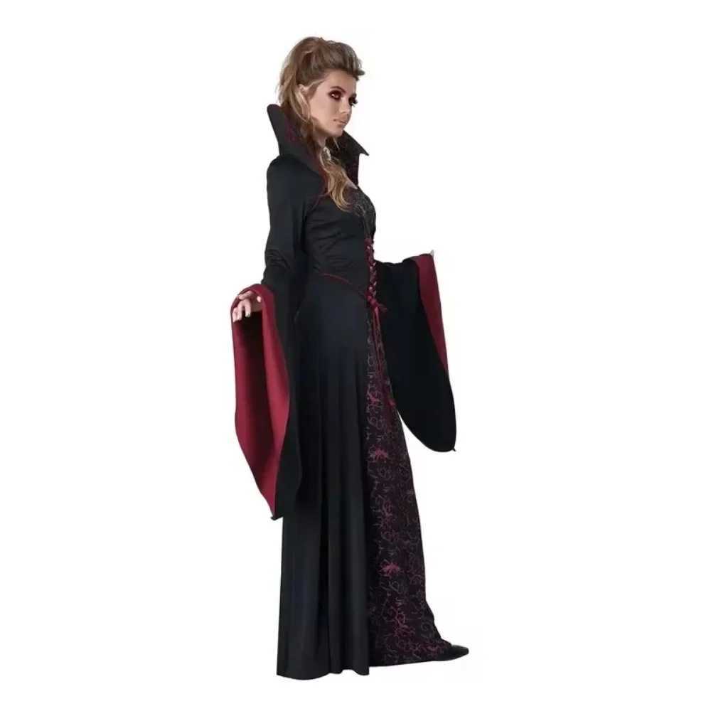 Halloween Costumes for Women COS Vampire Queen Makeup Dance Party Stage Party Roleplaying Costume Magic Witch Costume L250918
