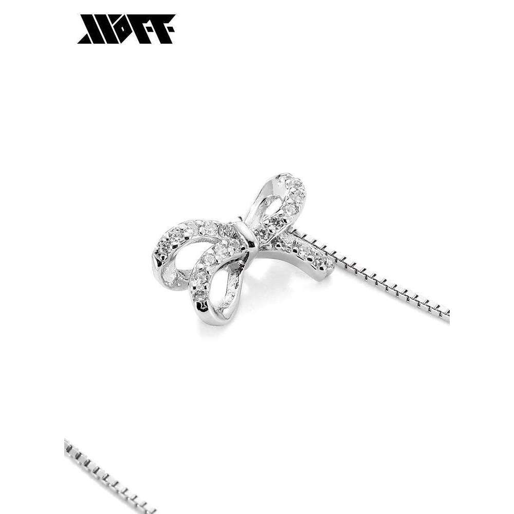 XXOFF Inlaid Dia Three-Dimensional Bowknot One-Line Ear Thread Tassel Sier Women's Earrings Female Style