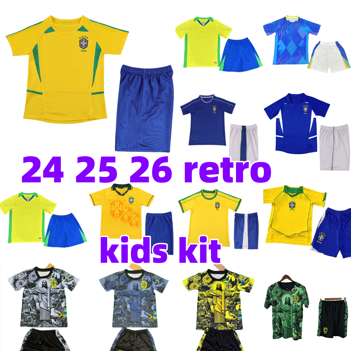 25 26 27 Brasil kids football kit christ the redeemer football shirts brazil 2026 2027 special edition jersey RAPHINHA VINI JR RODRYGO soccer jerseys