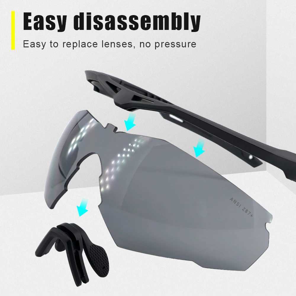 New 3 Lens Tactical Shooting Glasses Outdoor Sports Windproof Dustproof Safety Military Goggles J250919