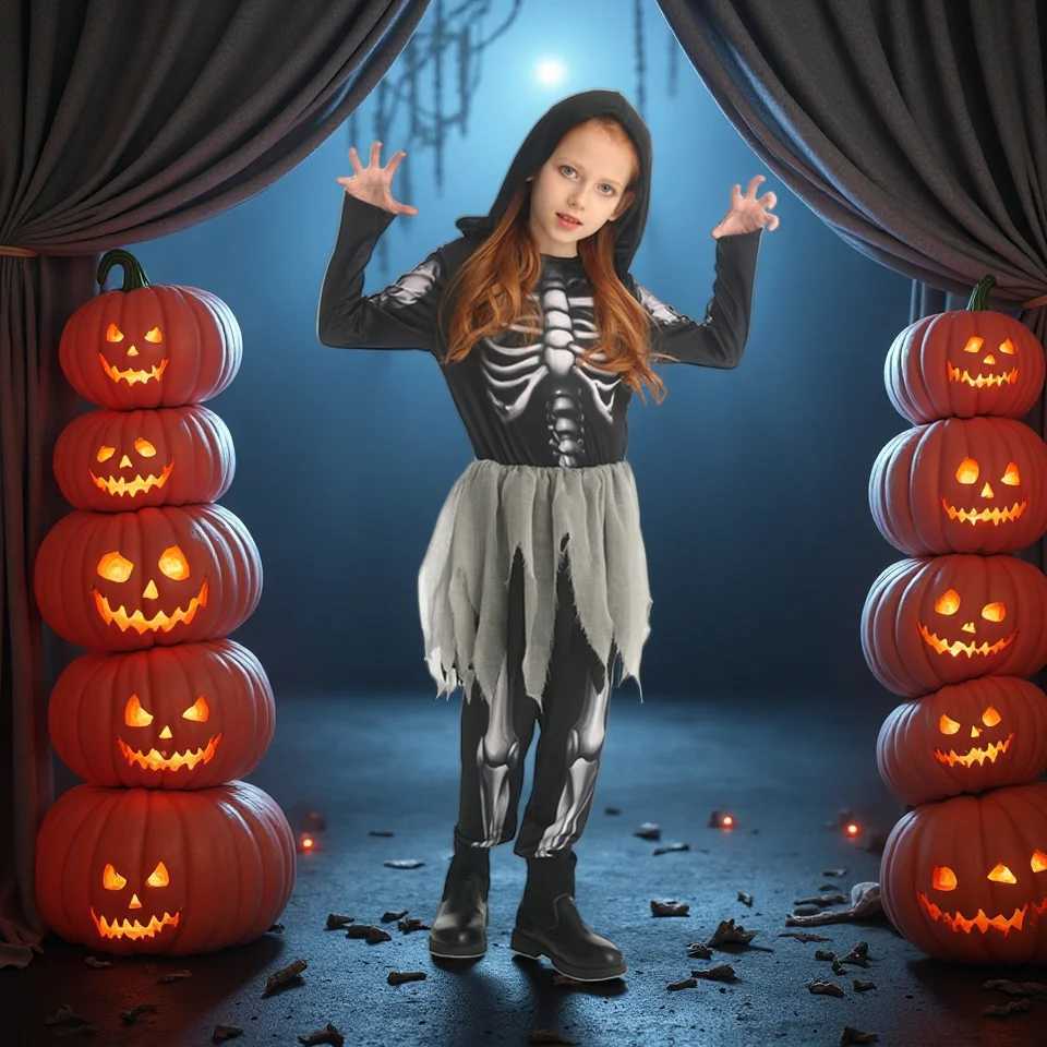 Childrens Skeleton Costume Halloween Theme Costume Available in 3 Styles L250918