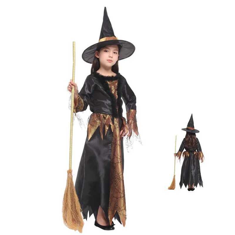 Girls Halloween Witch Costume Kids Children Magician Sorceress Cosplay Carnival Purim Christmas Masquerade Role Play Party Dress L250918