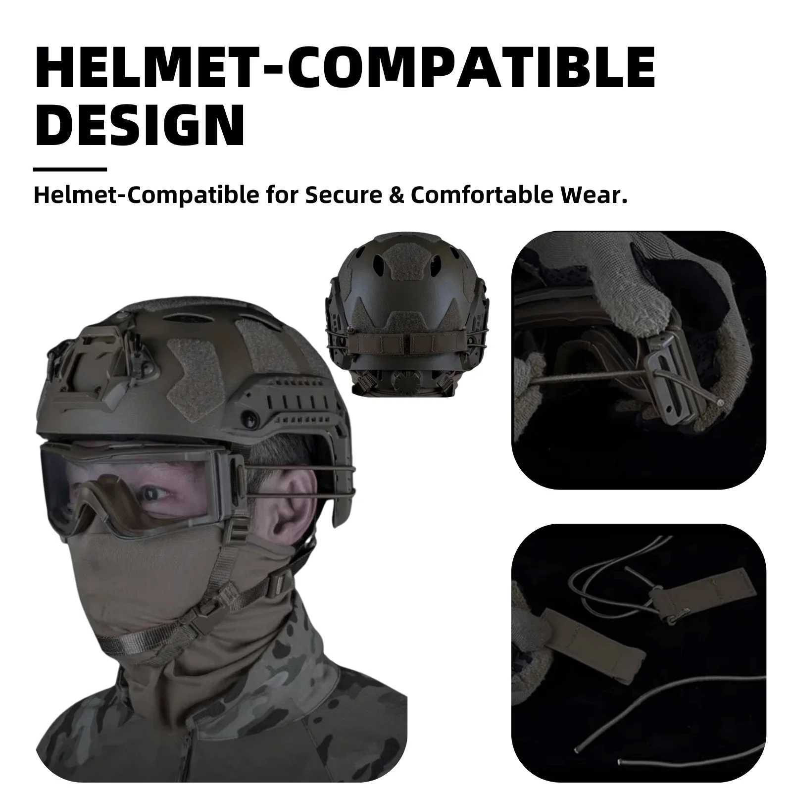 Tactical Goggs with UV Protection AntiGlare ns High Impact Resistant Protective Goggs fit ARC Rail Helmet for Airsoft Y250919