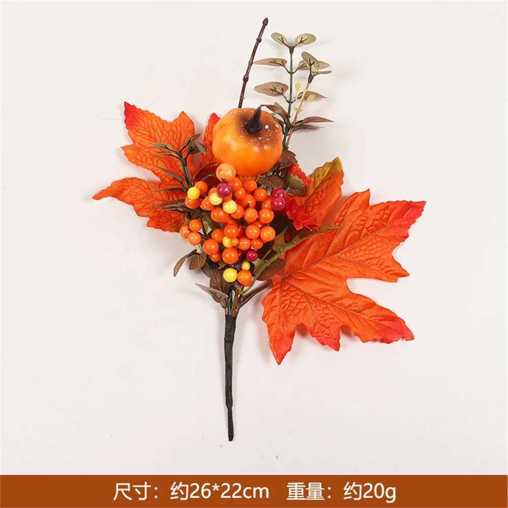 Autumn Thanksgiving Decor Maple Leaf Bunches Potted Plants Halloween Fall Decorations Artificial Greenery For Home Table C250919