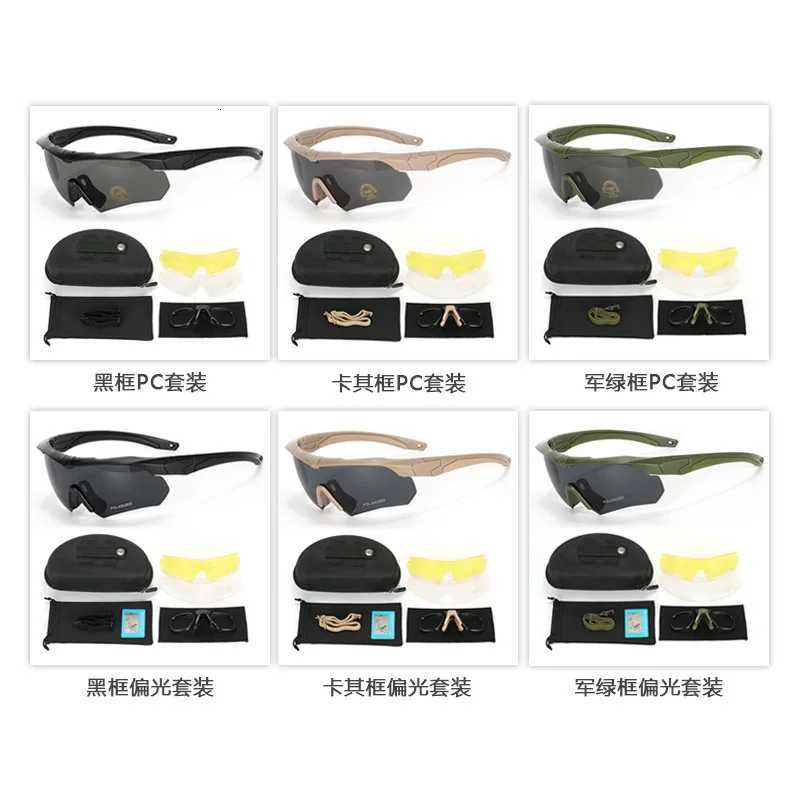 Tactical Polarized Shooting Glasses Set with UV400 Windproof Dustproof Anti Fog CS Military Outdoor Sniper Kit Y250919