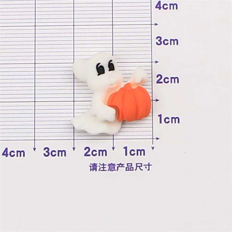 10Pcs Halloween Decoration White Ghost Pumpkin Flatback Resin Scrapbooking DIY Craft Gifts Ornament Accessories C250919