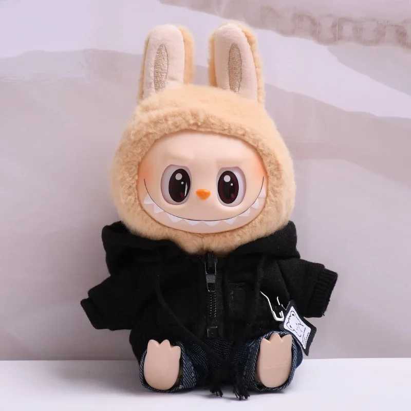 17cm Labubu Dolls Clothing Cute Mini Plush Dolls Clothes Outfit Accessories For The Monster Hooded Sweatshirt Set FE01Z C250919