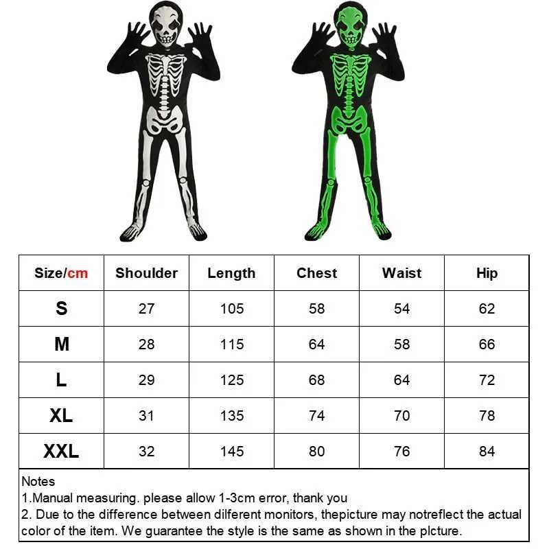 Halloween Skeleton Costume for Children Ghost Jumpsuit Glow in The Dark Carnival Party Zentai Bodysuit Stage Performance Outfits L250918