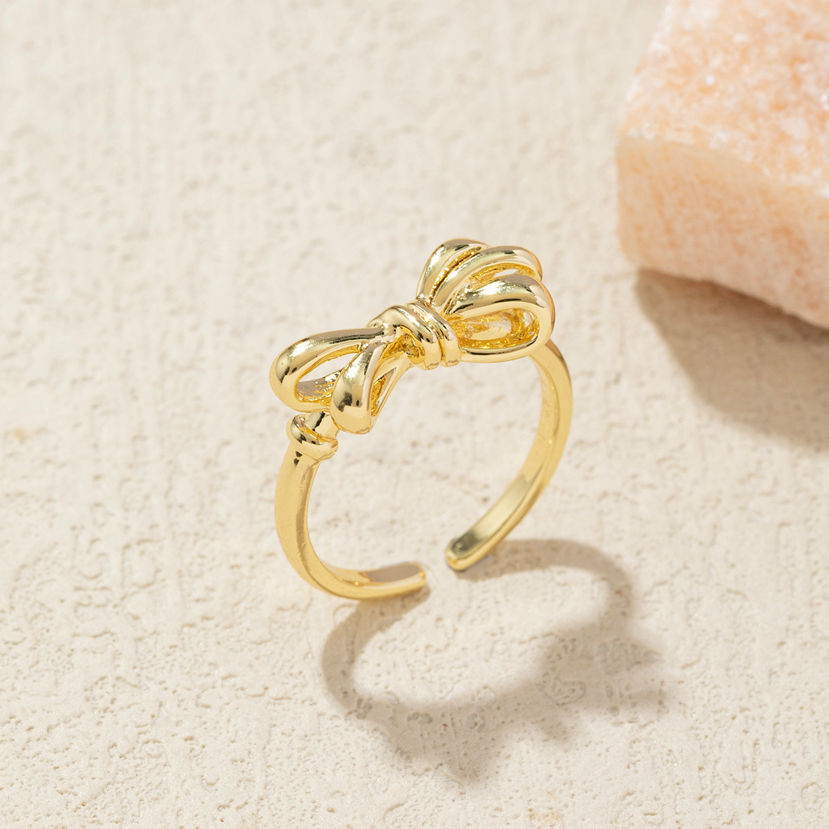 Gold - Toned Knot - Shaped Open Cuff Ring Delicate Daily & Elegant Jewelry Gift For Her High - Quality And Stylish Accessory