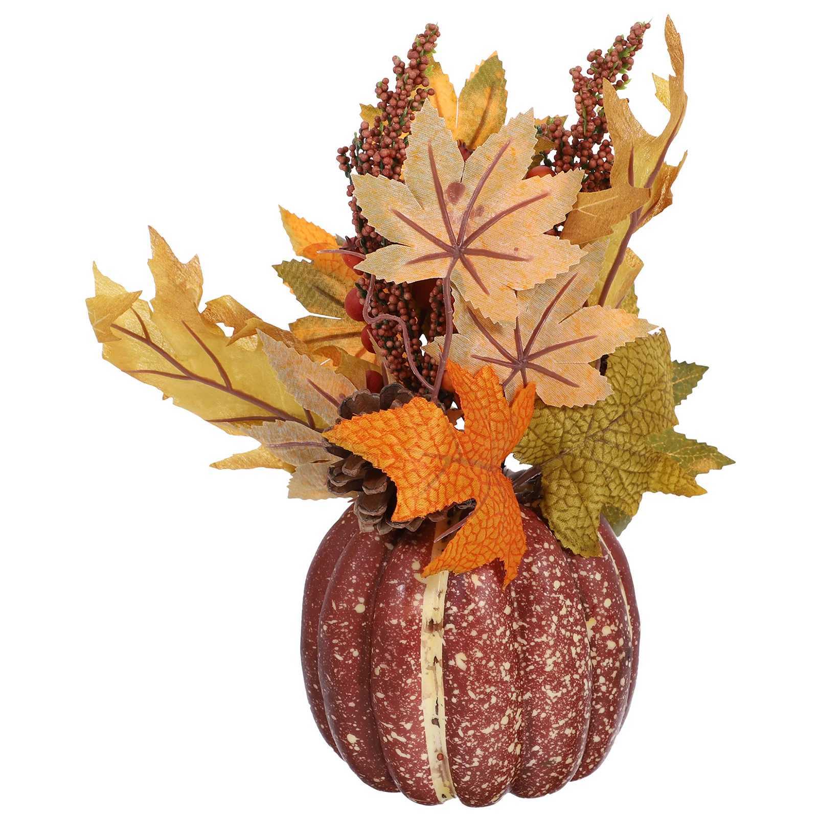 Maple Leaf Pumpkin Ornament Christmas Decor Outdoor Table Adornment Foam Bipeltate C250919