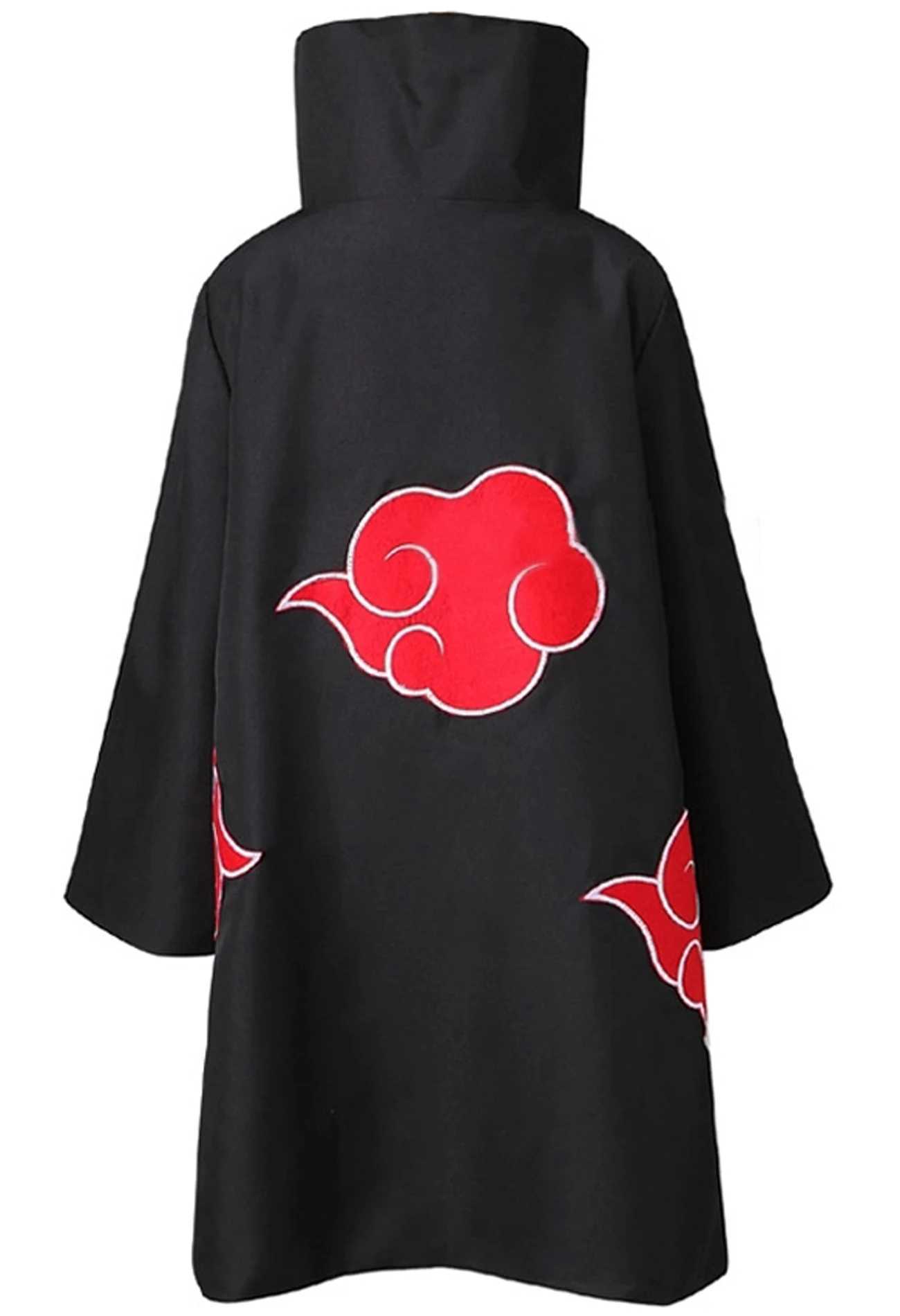 Akatsuki Uchiha Itachi Cloak for Kids Adult Long Black Robe Capes Halloween Carnival Cosplay Costume with Accessories L250918ASJY