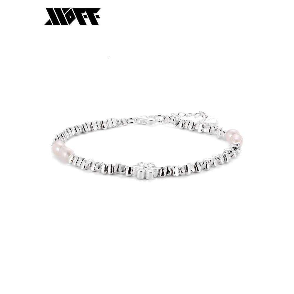 XXOFF Niche Design Flower 0k Pearl Adjustable Sier White Women's Bracelet