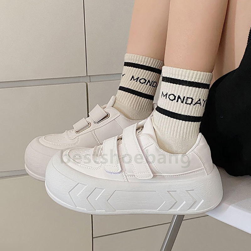designer shoes platform sneakers minimalist loafers womens trainers versatile student velcro casual thick soled women shoes size 35-40