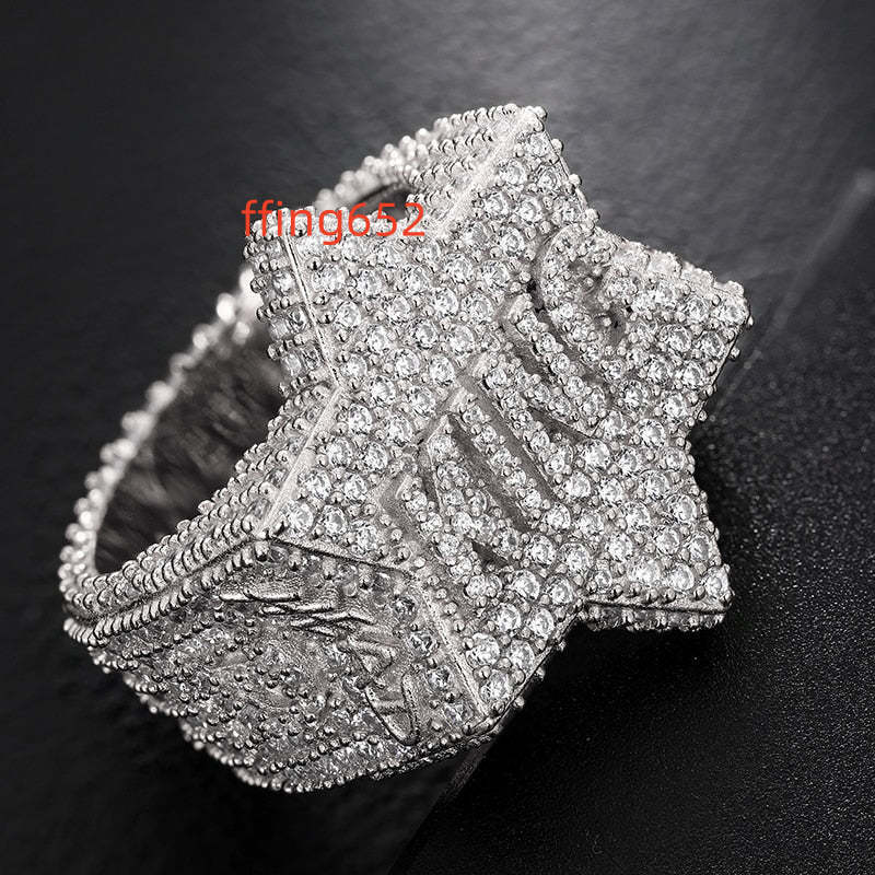 Custom VVS Moissanite Hip Hop Ring for Men Iced Out Diamond Ring Unique and Stylish Ring Design Handmade in India