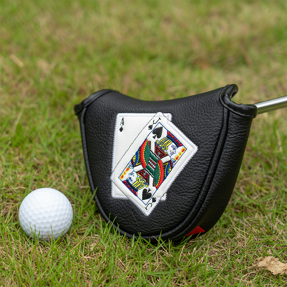 Golf Headcover Ace And Jack Black Mallet Putter Headcover Golf Club Putter Head Cover Cover Club Golf Head Cover Putter Cover