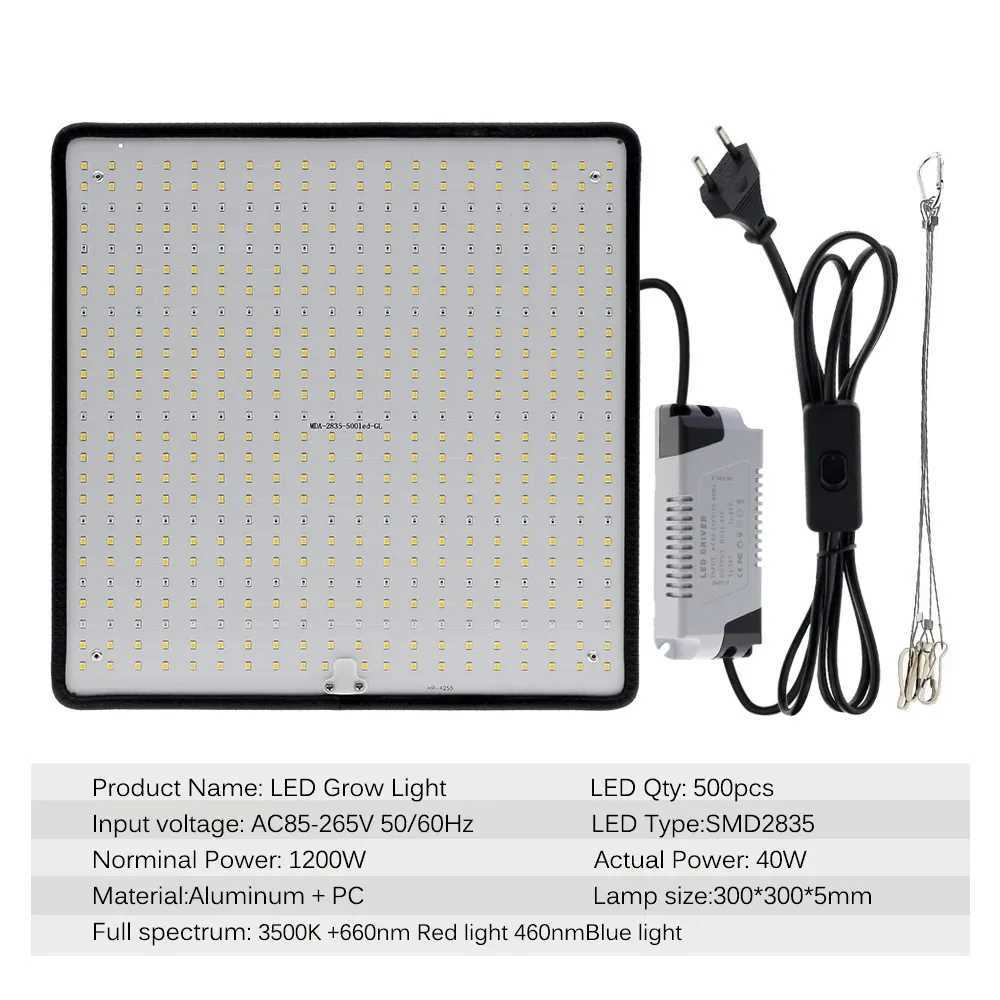 LED Grow Light Full Spectrum Phyto Lamp AC85240V 40W For Indoor Grow Tent Plants Growth Light C250919