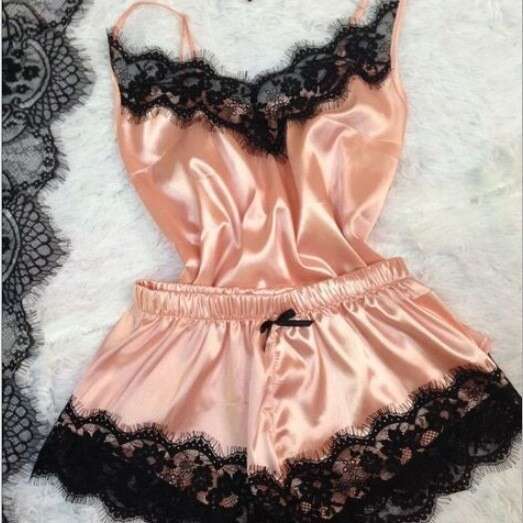 Pajamas Home Underwear Sexy Temptation Lace Trim Set Multi-color 363