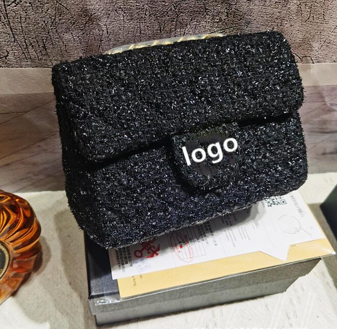 Designer Bag Flap Bag Sqaure Gold Metal Hardware Tweed Bag Chain Crossbody Mini Shoulder Bag Ladies Classic Quilted Bags Luxury Turn Lock Fashion Handbag CC05