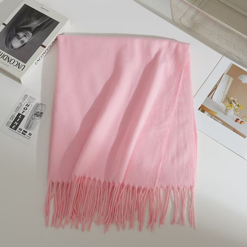T1785 New Style Solid Color Cashmere Scarf for Women - Korean Style, Suitable for Autumn/Winter