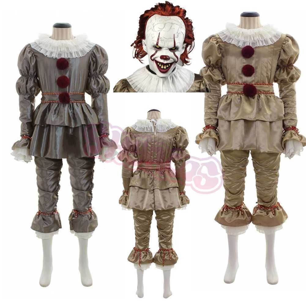 Anime Night Clown Joker Adult Pennywise Cosplay Costume Halloween Clown Stephen King Men Women Cos Suits Outfit Uniform Party L250918