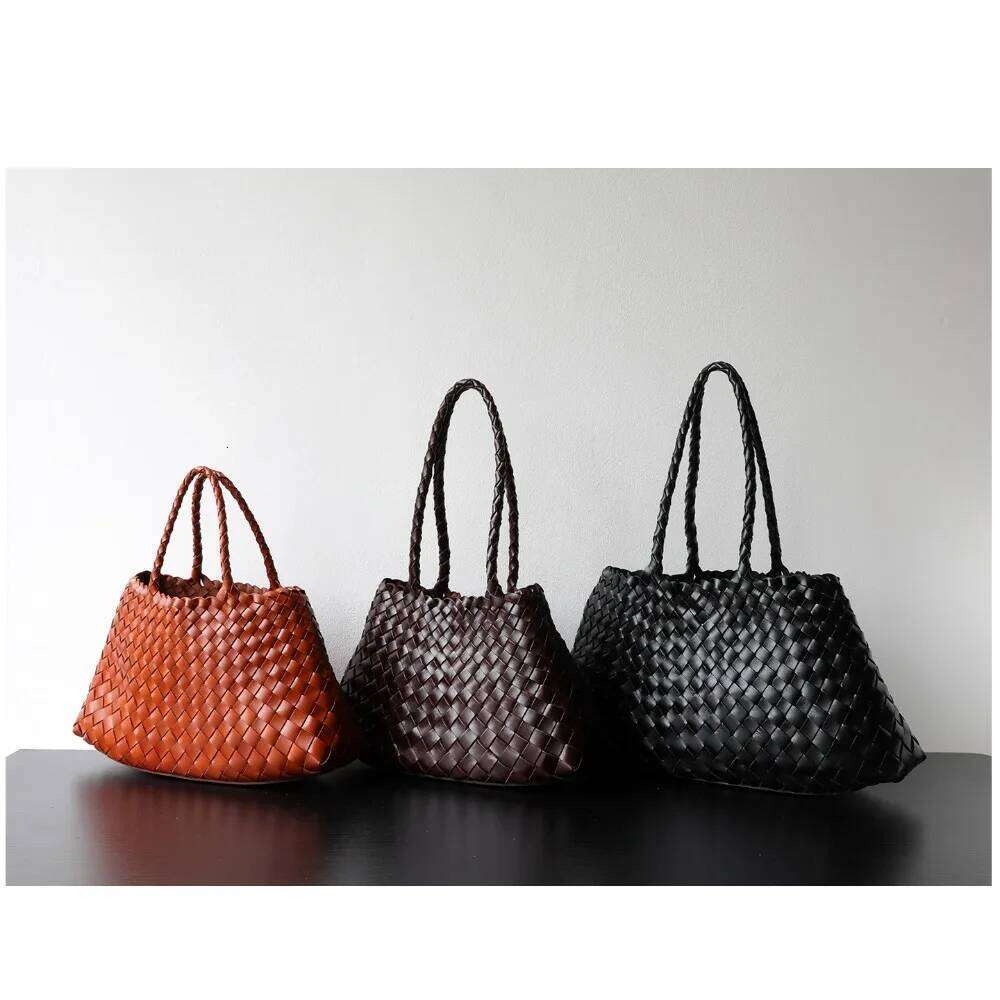 Niche Light High-End Sense First-Layer Cowhide Vegetable Basket Handmade Retro Versatile Portable Underarm Bag