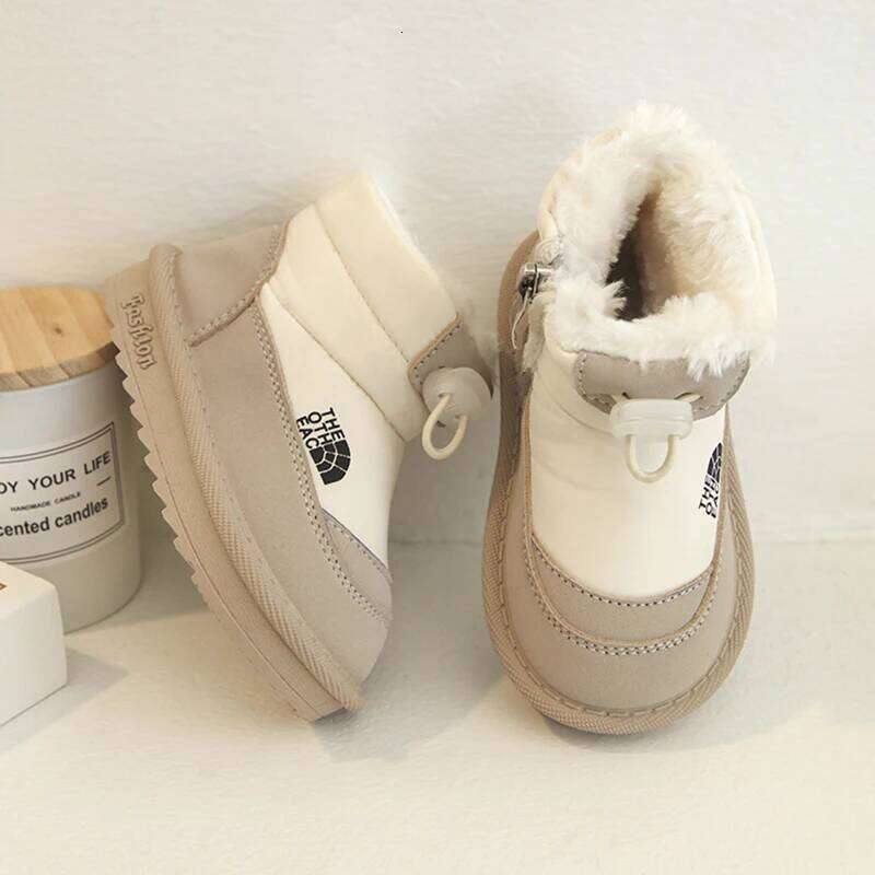 Children Girls Warm Plush Snow Boys Toe Protection Non-slip Soft Sole Infant Boots Size 15-26
