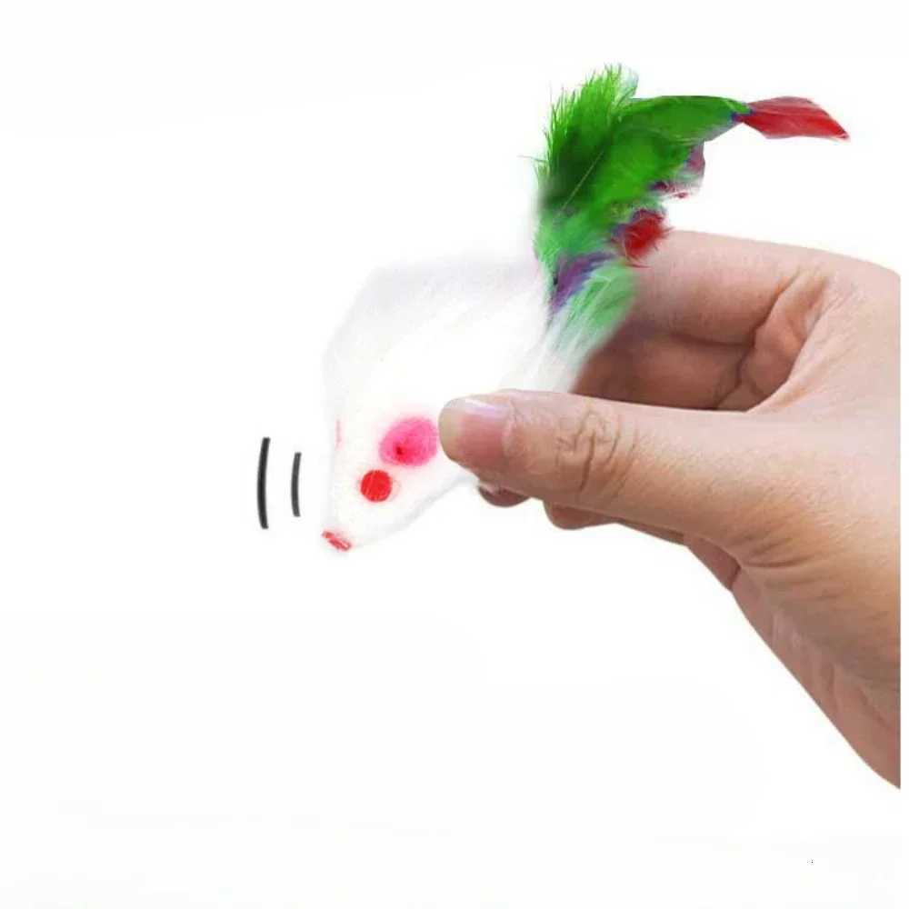 Multicolor Furry Mouse Cat Toys Cute Gravel Sound Toy Faux Mice Cat Scratching Interactive Toys Kitten Puppy Pet Supplies X250918