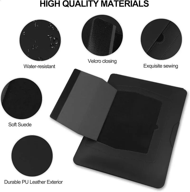 Adjustable Stand Leather Laptop Sleeve Case Bag for Air 13 14 15 16 Inch M5 M4 M3 M2 Chip Mac Book Pro Mouse Pad Cover250918