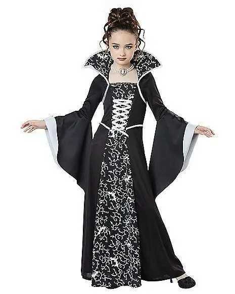 Halloween Costume for Kids Halloween Fantasy Vampire Costume Girls Long Tutu Dress Kids Carnival Outfit Gothic Feather Clothes L250918