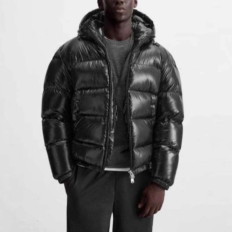 HKSH Autumn Winter New Men's Tide Dark Elegant Simple Padded Coat Hooded Cotton Jacket Casual Ins Fashion Chic Zipper Top HK3588