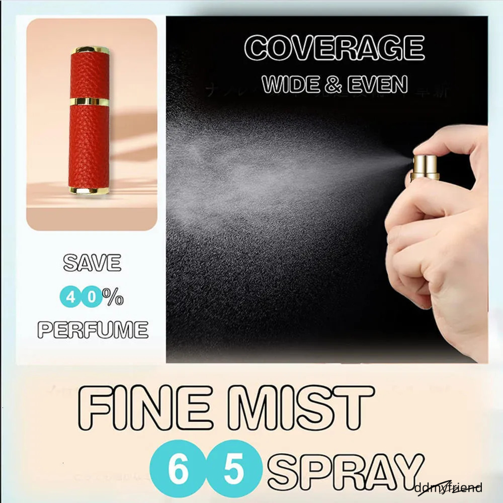 5Ml Refillable Atomizers, Compact Travel Perfume Atomiser With Fine Mist Spray, Leather Case, Pocket Size, Leakproof Design ddmyfriend