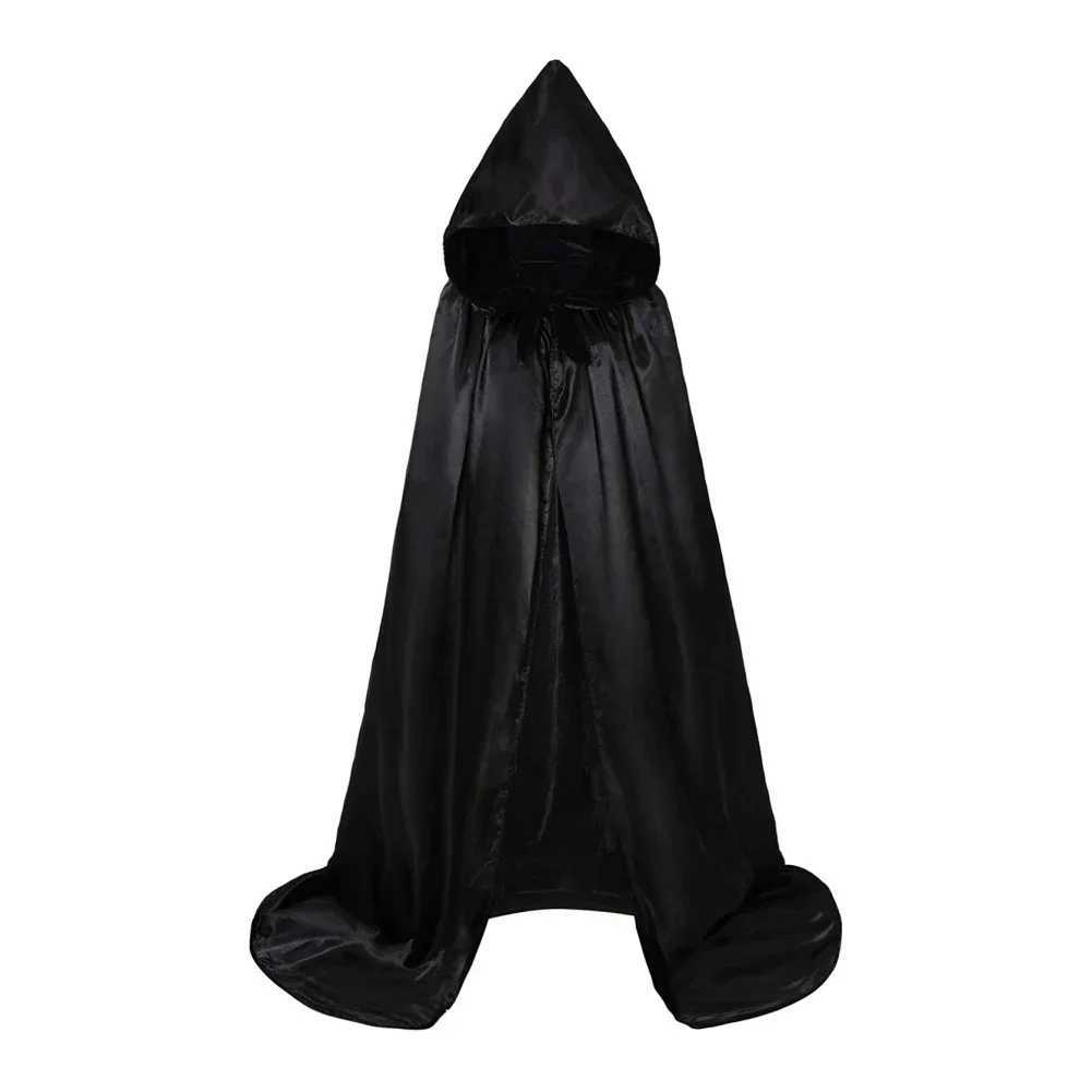 Unisex Hooded Halloween Cloak Grim Reaper Devil Witch Long Cape Stage Performance Props Halloween Party Cosplay Costume Decor L250918