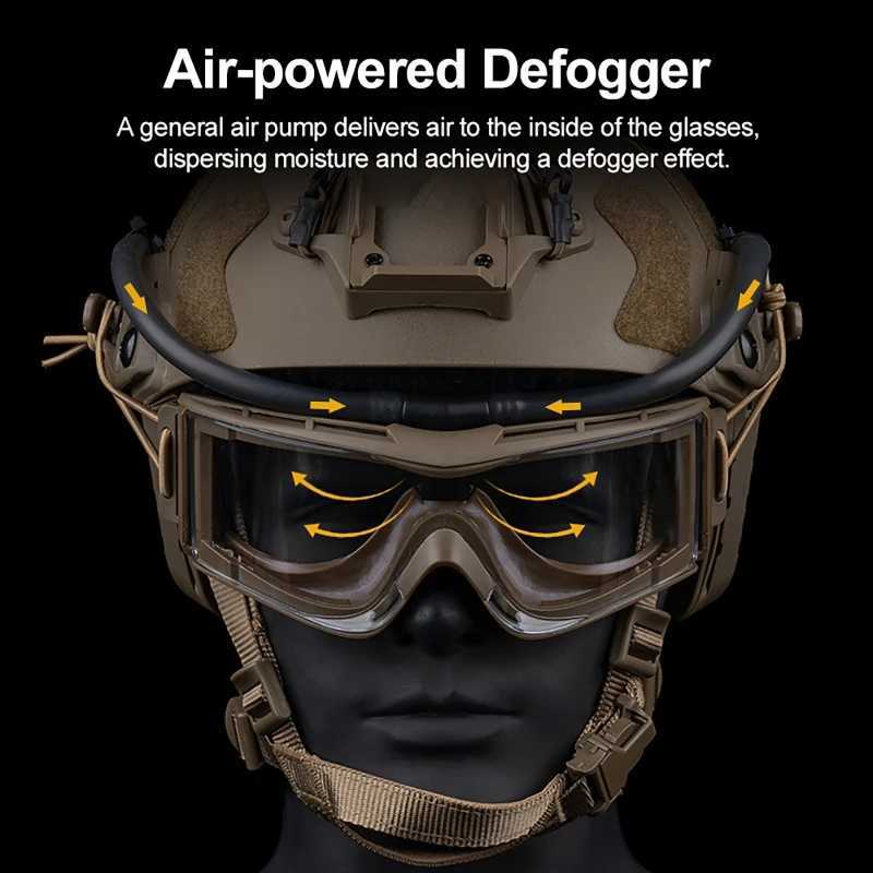 Tactical Goggs Fan Dogger AntiFog Kit Eyewear Air Dog for Airsoft Shooting Motocross Skiing Mountaineering Car Vision Y250919