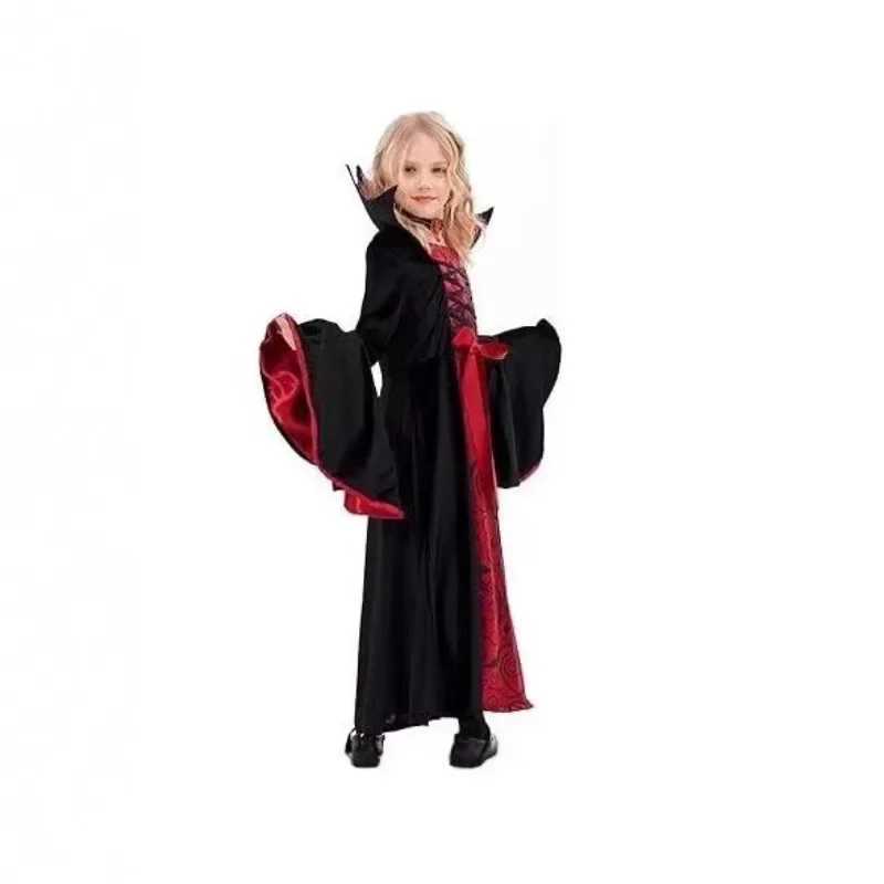 Halloween Vampire Queen Girl Cosplay Costume Witch Show Children Kids Dress Masquerade Role Play Suit L250918