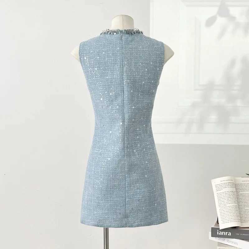 High Quality Luxury Small Fragrance Tweed Dresses For Women 2025 Sweet Short Summer Dress Party Vestidos Robes Roupas Feminina Z250918