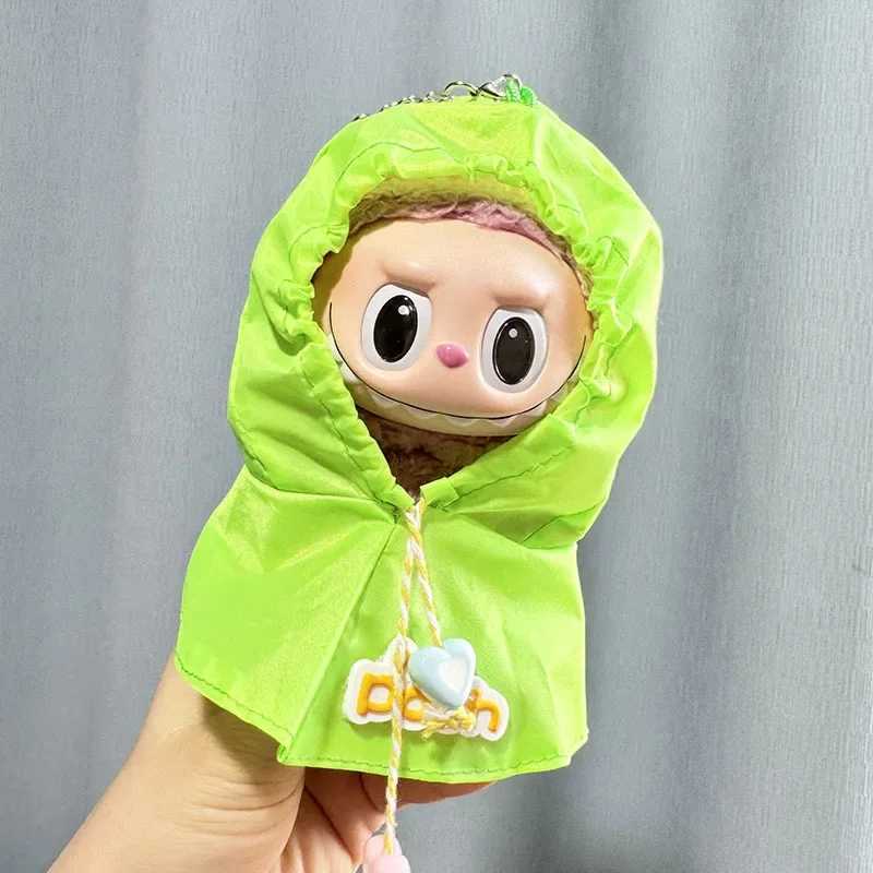 17cm Labubu Plush Doll Outfit Cute Green Yellow Raincoat Set DIY Accessories for The Monsters Dolls C250919