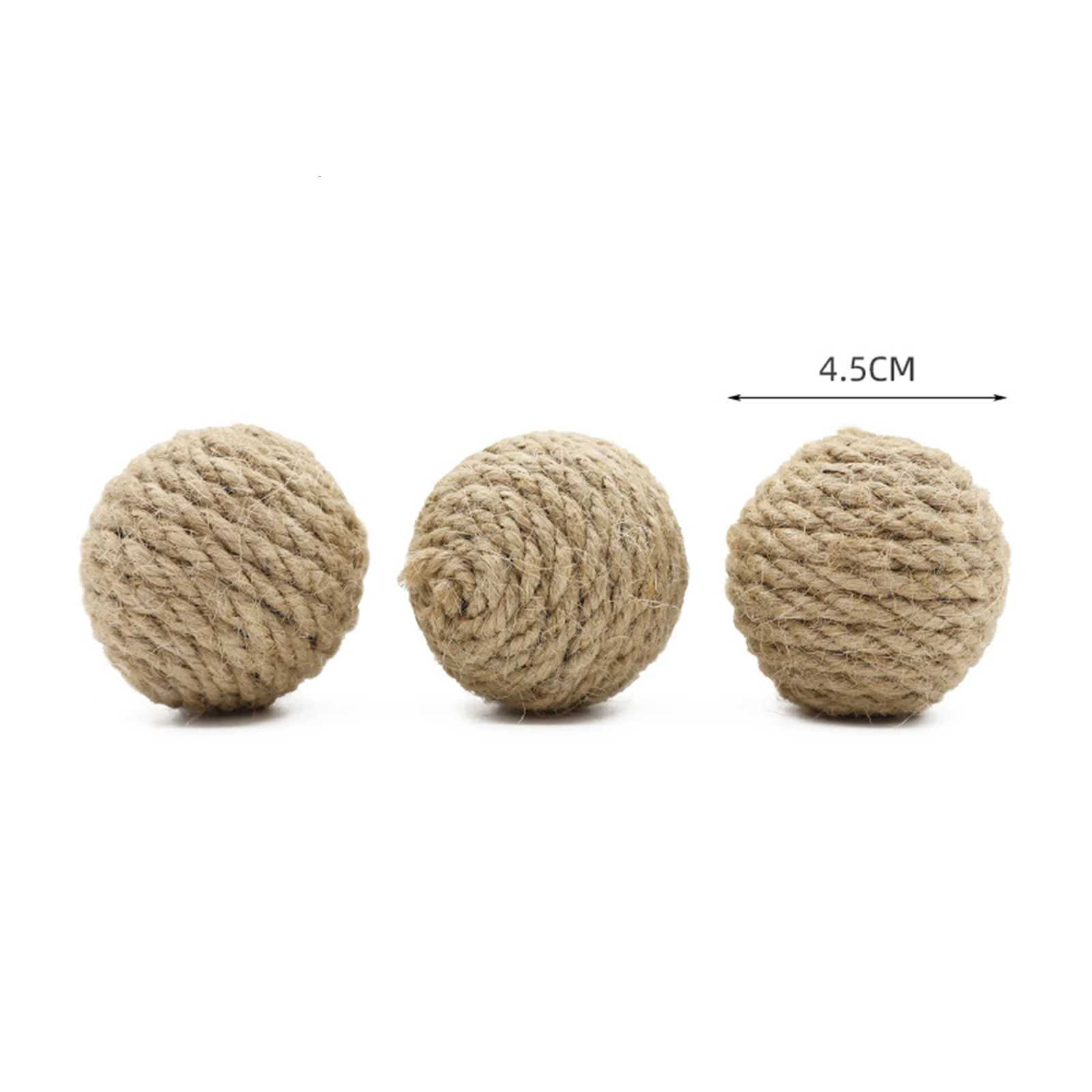 1 Pc Pet Cat Hemp Rope Ball Rolling Interactive Handwoven Cat Scratching Interactive Ball Sound Ball To Attract Attention Toy X250918