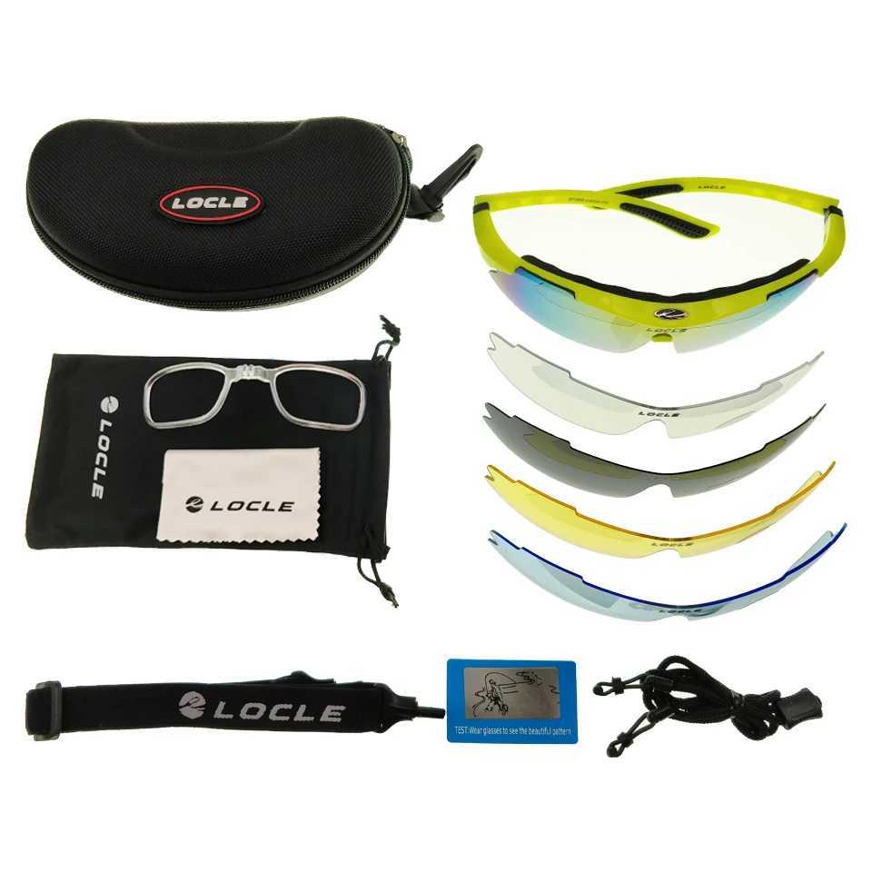 LOCLE Hiking Glasses UV400 Polarized Sunglasses Men Tactical Shooting Goggles Fishing Climbing Sport Glasses Cycling Goggles J250919