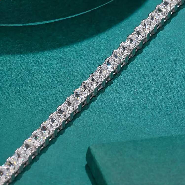 VOAINO Valentines Day Gifts 9K14K18K Gold Princess Cutting CVD DEF Vvs Vs Lab Grown Diamond Tennis Bracelet for Women
