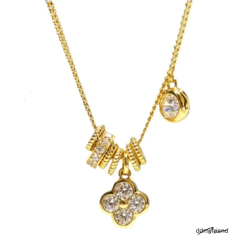 Cool Sensation Running Ring Leaf Flower Necklace For Women 2025 New Design Sense Clavicle Exquisite High-End Neck Chain ddmyfriend