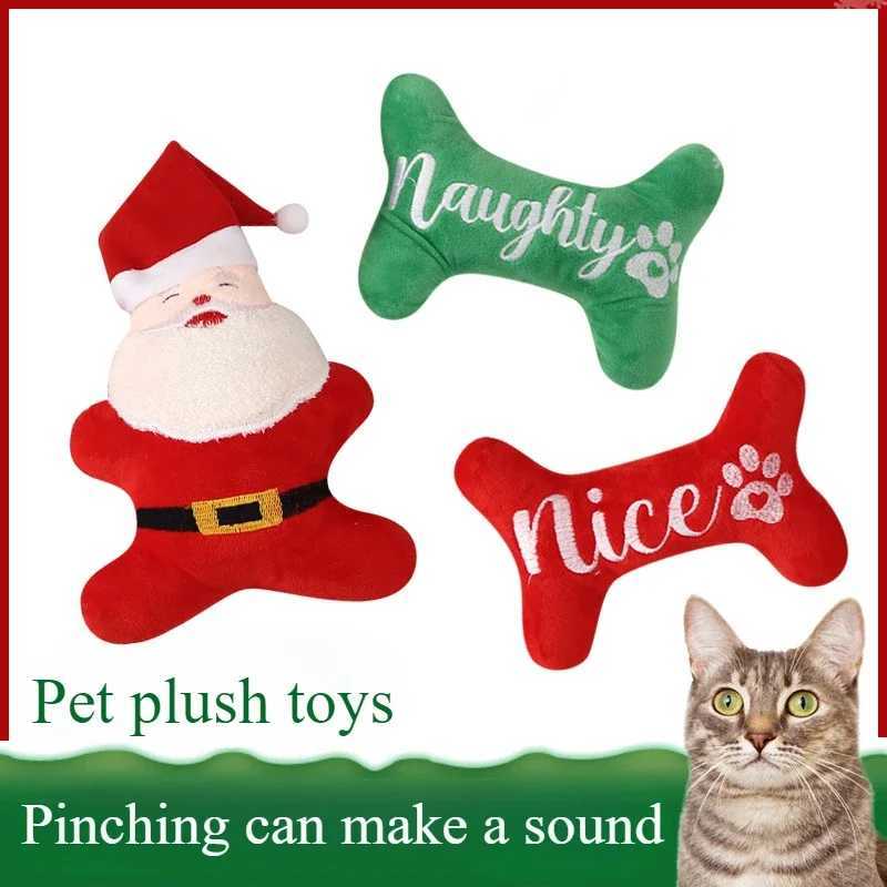 Pet Supplies Christmas Dog Plush Toy Voice Puppy Toy Santa Claus Bone Decoration Pet Supplies dog Toys for small dogs X250918