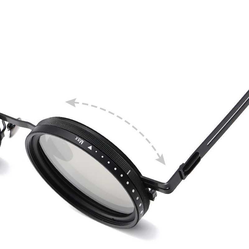 Men Polarized Fashion Adjustable Sunglasses Nd Filter Glasses ND9 Speed Dimming Sun Glasses Round Fishing Driving Eyewear UV400 J250919