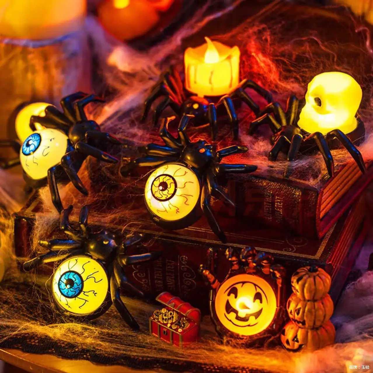 Halloween pumpkin lanterns spooky spider candle lanterns and festive decorations to set the mood C250919