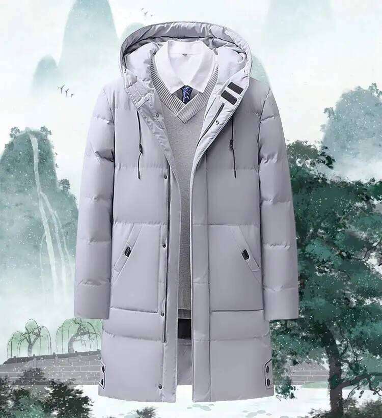New Fashion Hooded Men's Winter Thick Warm Overcoat Jackets Long Parka Overcoats Down Men size 8XL