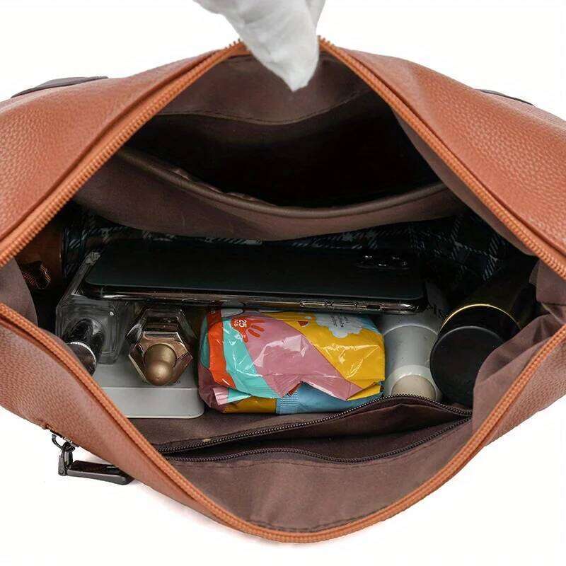 PU Material Stylish Shoulder Large Capacity Adjustable Strap Casual Tote Bag Women Crossbody Bag Ideal For Daily Use