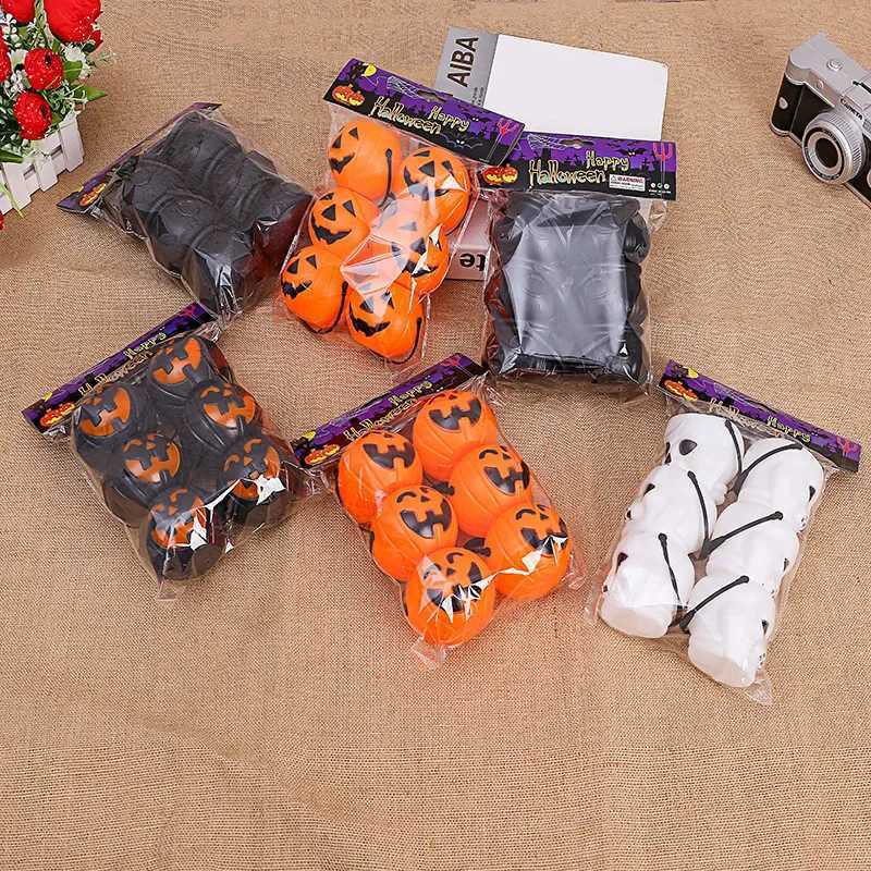 6pcs Halloween Cauldron Bucket Candy Pumpkin Mini Witch Black Pot Decor Buckets Bowl Witches Kettle Container C250919