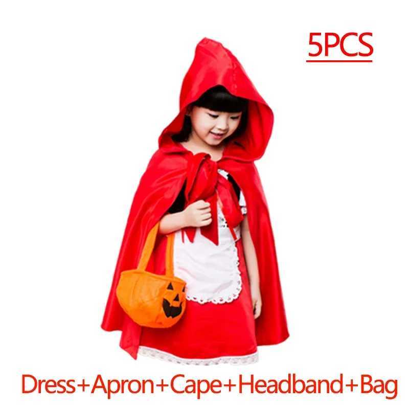 Girls Halloween Witch Costume Children Cosplay Vampire Bat Red Riding Hood Dresses Kids Dress Up Clothes With Hat Carnival Party L250918