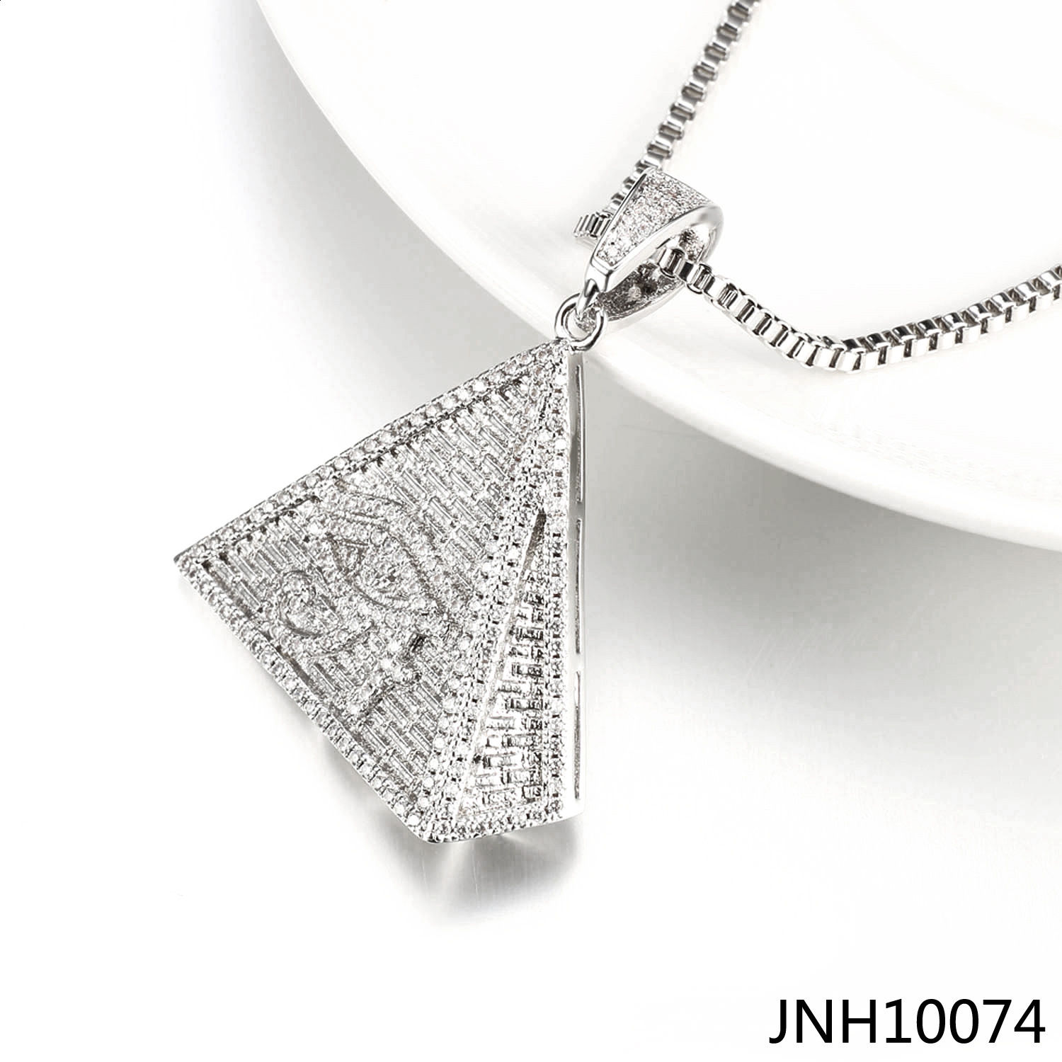 925 Hip Hop Sterling Silver Egyptian Pyramid Eye Of Horus Pendant Necklace Iced Out Micro Paved D Color Charm Jewelry 250327