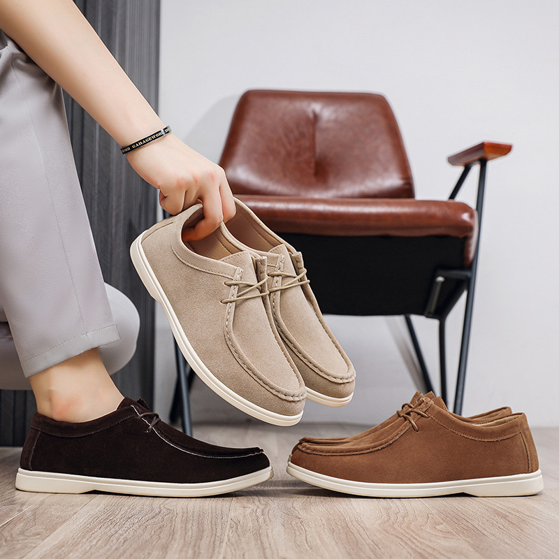 Best-selling men's casual low-cut shoes, one-step lazy shoes, fashionable flat lace-up, large size, versatile and classic free shipping