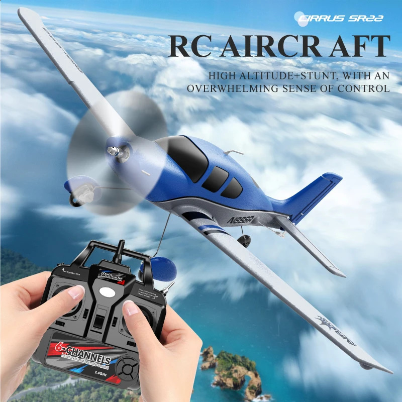 Qidi580 SR22 RC Plane 24G 6CH 520MM Fixed Wingspan RC Aircraft With Brushless Motor Fixed Wing Aircraft Model EPP Foam Toys 250918